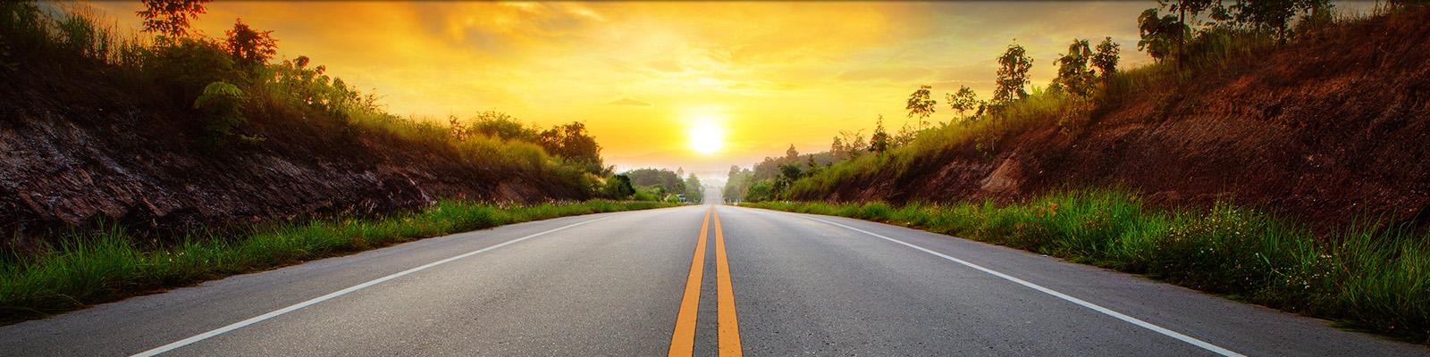 Sunrise over a Road